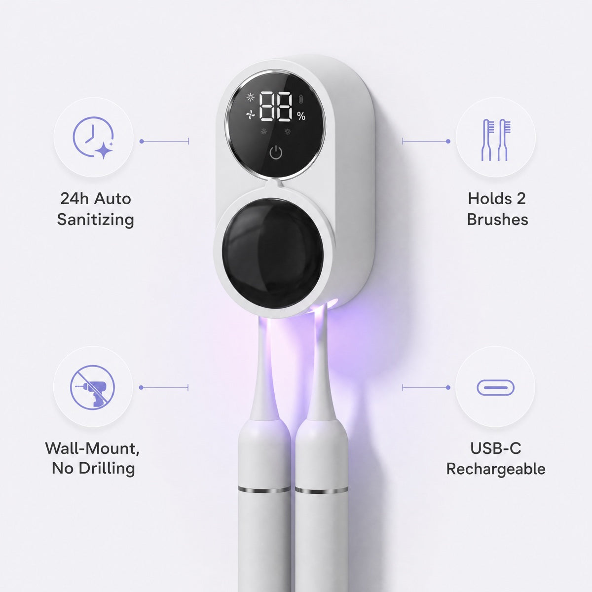 UV CleanBrush Sanitiser – Smart Toothbrush Sterilising Station